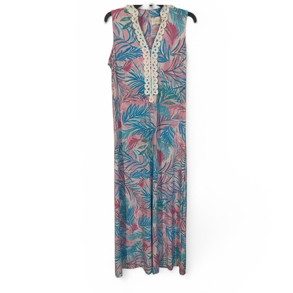 Pappagallo Catus Rose Combo Sleeveless Printed Maxi Dress - Picture 2 of 6